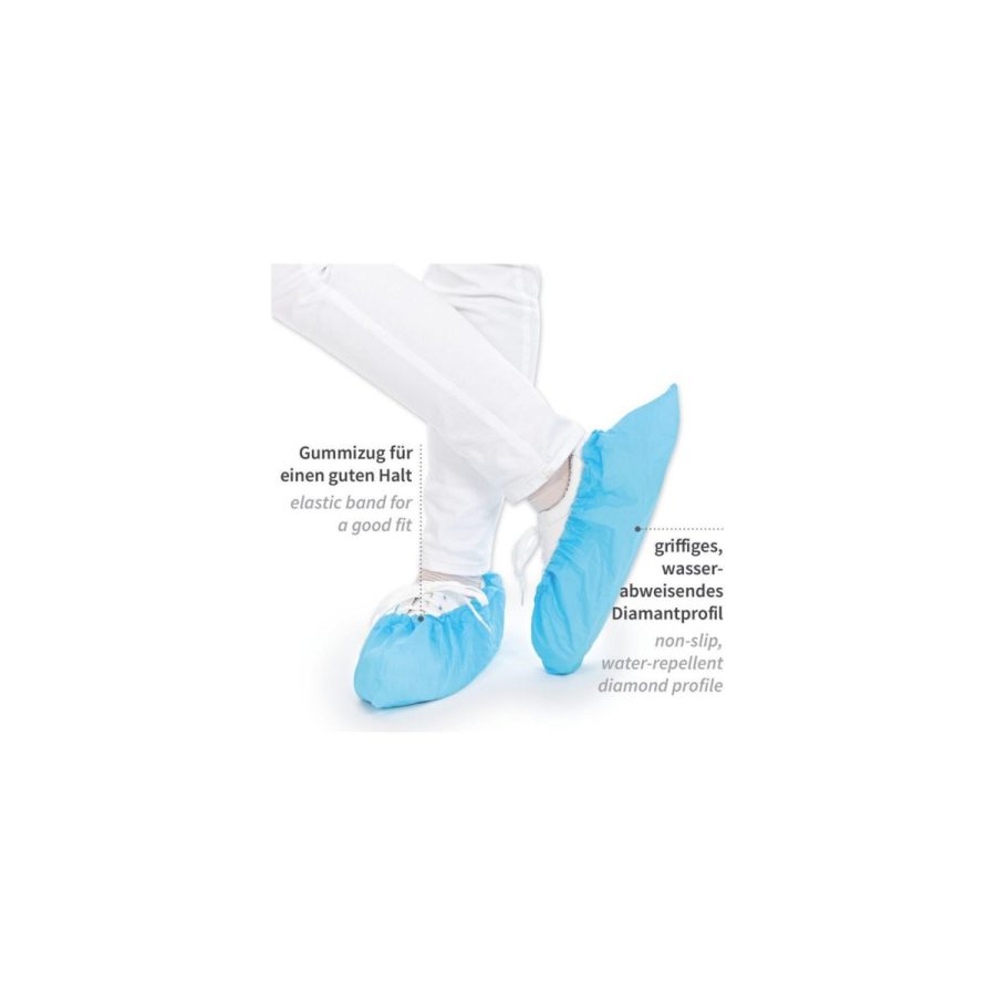 Anti Slide apavu pārvalki , CPE ar TPE pārklājumu, 41 cm, zili 50 MIC