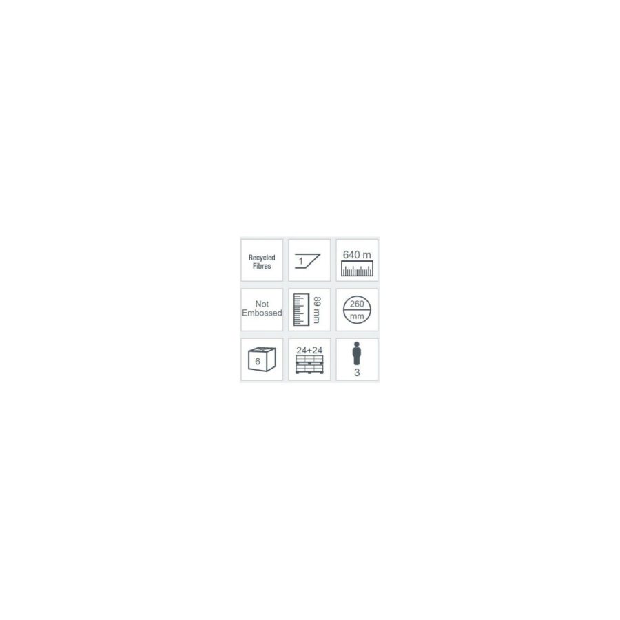 EASY 640 WHITE — vienkārtas tualetes papīrs JUMBO ruļļos EASY 640 WHITE — vienkārtas tualetes papīrs JUMBO ruļļos