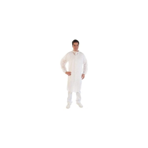 Halāts ar velcro aizdari, balts