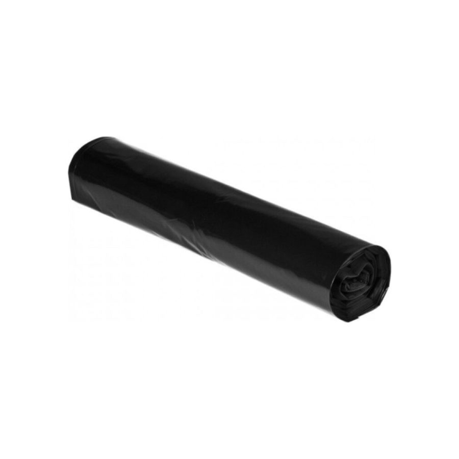 HDPE 25/30 L atkritumu maisi, 12 mkr, melni, 20 gab./rullī