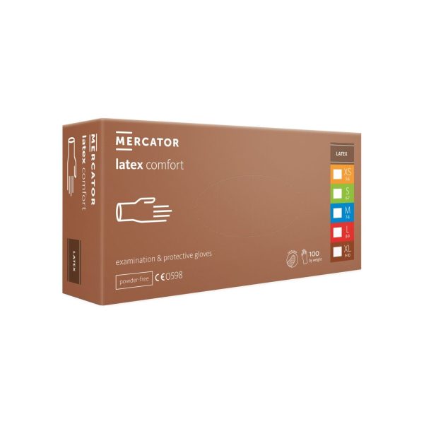 Lateksa cimdi, bez pūdera, MERCATOR latex comfort