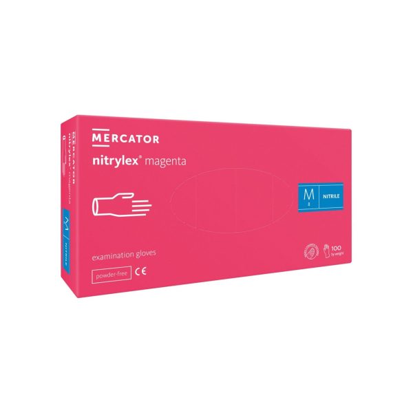 MAGENTA, spilgti rozā nitrylex classic Nitrila cimdi, bez pūdera N100