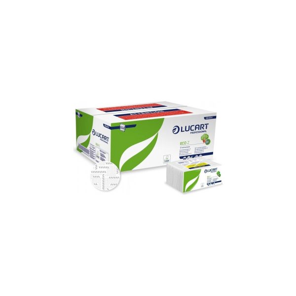 Lucart ECO Z papīra roku dvieļi loksnēs (Z-locījums, 2 sl.), 18 iepakojumi