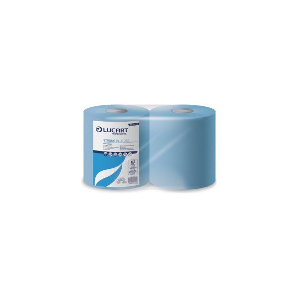 STRONG BLUE 252 — trīskārtu industriālie papīra dvieļi rullī (2 ruļļi)